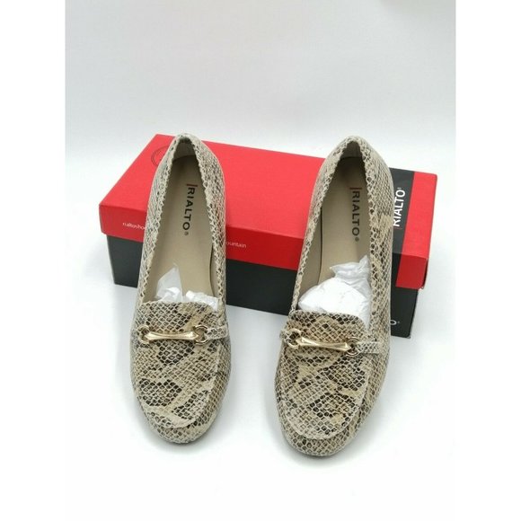 Rialto Guiding Loafer Flats Snakeskin Print Women's US 7W New - Picture 5 of 11